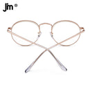JM Runde Blaulichtfilter-Lesebrille für Herren und Damen, Federscharnier, Metallrahmen, Vintage-Lupenbrille, Alterssichtigkeit