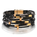 Amorcome Leopard Fashion Bracelets Woman Charm Multilayer Wide Wrap Leather Bracelets & Bangles Femme Party Jewelry Gift  2022