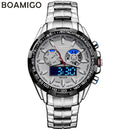 BOAMIGO New Luxury Brand Sports Men Watches Military Fashion Stainless Steel Digital Quartz Watch relogio masculino