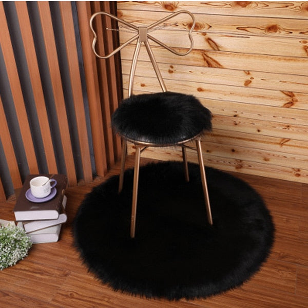 Luxury Soft Small Artificial Sheepskin Rug Chair Cover Bedroom Mat Artificial Wool Warm Hairy Carpet Seat Covers Washable Gift