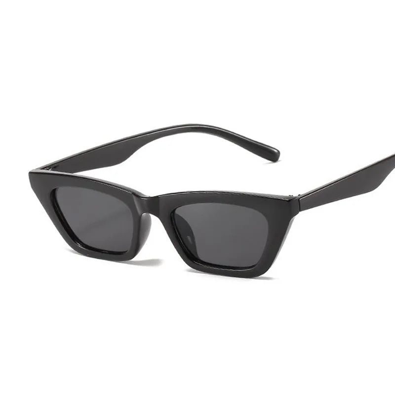 Vintage Cat Eye Sunglasses Woman Retro Shades Black Sun Glasses Female Fashion Small Frame Mirror Square Oculos De Sol