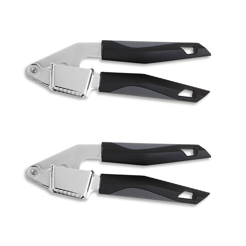 Seacreating 2PC SET Good Grips No-Slip Handled Garlic Press Garlic Crusher for Nuts & Seeds Garlic Mincer & Ginger Press