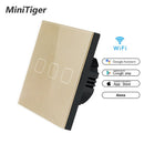 Touch Switch Smart Home Light Switch Wall Interruptor 1 Gang 1 Way Wifi Light Switch EU Standard Work with Alexa Google Home