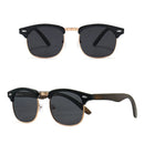 GCV Handgefertigte klassische führende Par Holz-Sonnenbrille Herren Damen polarisiert UV400-Schutz Halbrand-Retro-Brille Oculos Party
