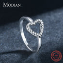 Modian Real 925 Sterling Silver Calssic Vintage Heart Finger Rings Simple Collocation Fine Jewlery For Women Exquisite Gift