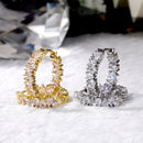 Huitan Brillante birnenförmige CZ-Creolen für Damen, Kristall-Zirkonia, stilvolle weibliche Accessoires, vielseitiger Modeschmuck