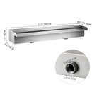 SucceBuy Waterfall Pool Fountain Stainless Steel Pipe Connector Spillway Garden Outdoor Pond Rectangular Swimming Pool Fountain