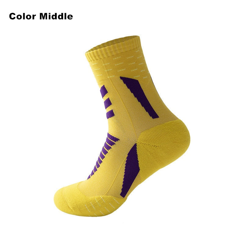 Professional Running Socks Cotton Thick Terry Socks Summer Basketball Tennis Men Sports Socks Shock Absorption Moisture Wicking