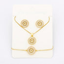 Hot Sale 26 Letters Jewelry Sets Necklace+Earrings+Bracelet For Women Initial Alphabet Charm Copper Zircon Party Wedding Gift