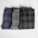 2021 Men's Large Plaid Stripe Casual Pants Social Slim Fit Black Trousers Zipper Mid Waist Skinny Business Male Spring Stretchy
