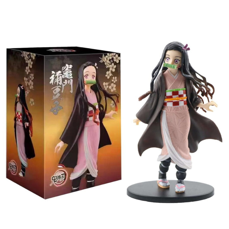 Anime Demon Slayer Figure Kamado Tanjirou Nezuko Action Figures PVC Model Toys Zenitsu Figurine Inosuke Kimetsu No Yaiba Figura