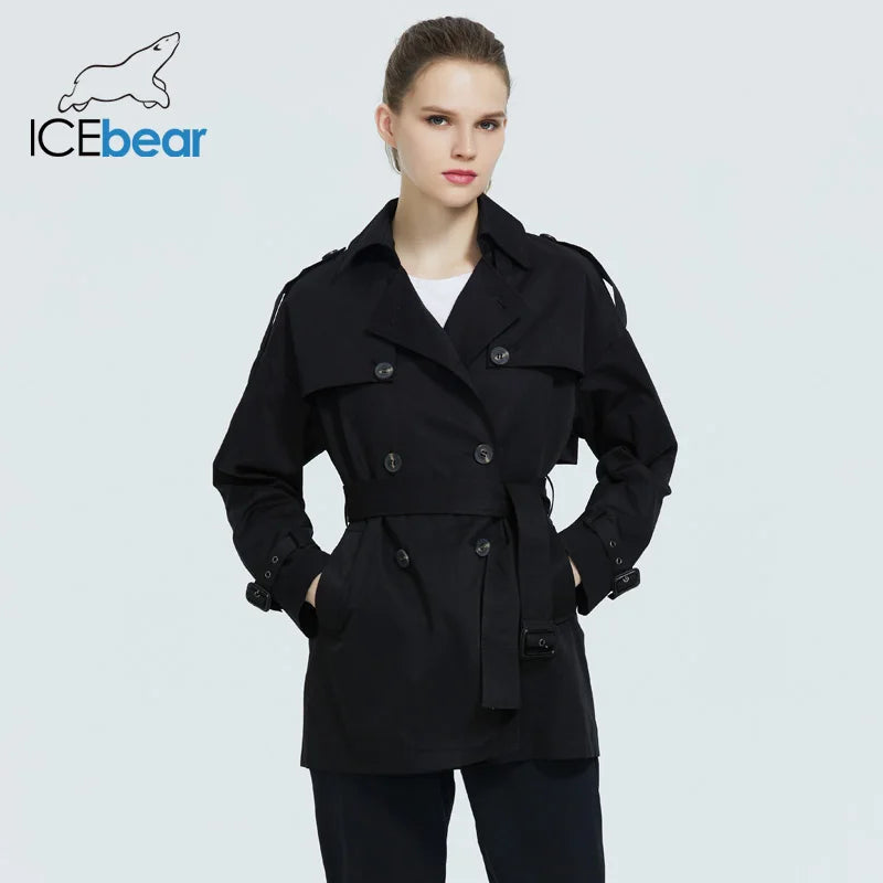 ICEbear 2022 Women's fall windbreaker stylish casual female lapel trench coat quality brand women clothing GWF20027D