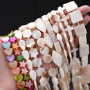 Natürliche Muschelperlen, Perlmutt, Liebe, Stern, Oval, Rund, Flach, lose Abstandshalterperlen für die Schmuckherstellung, DIY Charm Armband Halskette