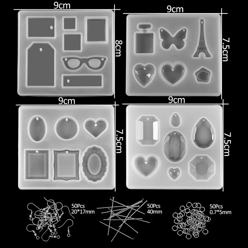 1 Set Mixed Style Silicone Epoxy Resin Casting Molds UV Tool Set For DIY Pendant Jewelry Making Finding Accessories Supplies