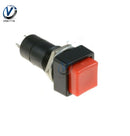 5Pcs/lot Momentary Spring Push Button Switch 12mm 2 Pins Square Momentary Push Button Switch Red or Black 3A 250V OFF ON