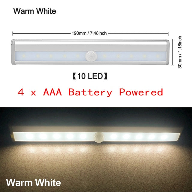 6 10 24 40 60 LEDs Under Cabinet Night Light Motion Sensor Closet Light Kitchen Bedroom Lighting Wall Lamp With Magnetic Strip