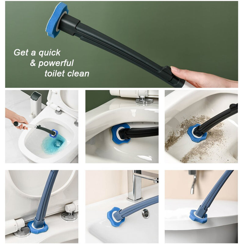 Disposable Bathroom Toilet Brush Cleaner With Long Handle No Dead Corner Cleaning Brush Replacement Brush Head And Plunger Set