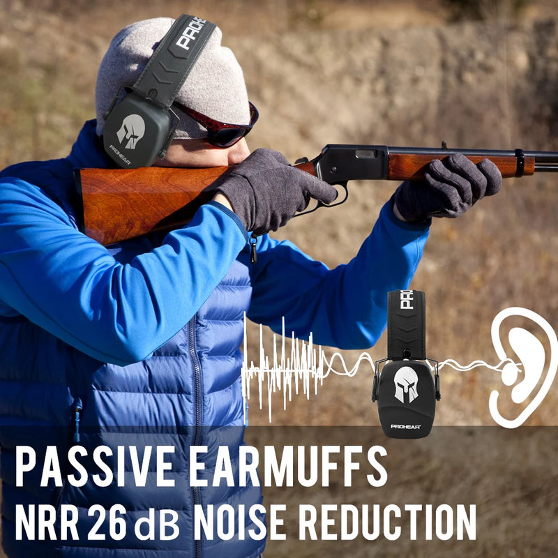 ZOHAN-Ear Protection Noise Canceling Earmuffs, Slim Passive Hearing Protector, Spartan Ear Defenders, Spartan, NRR 22dB