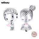 WOSTU Neues Design 925 Sterling Silber Familie Perlen Charms Passend für Original Armband Anhänger Mode DIY Schmuck