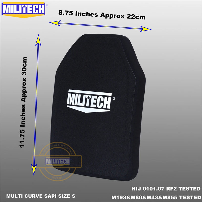 MILITECH SAPI&10x12 Bulletproof Plate NIJ III+ 3+ /NIJ 0101.07 RF2 Alumina&PE Stand Alone One PC Ballistic Panel AK47&SS109&M80