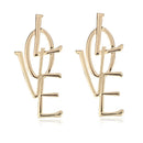 1pair Fashion Bohemian Punk Earrings Jewelry big love letter shape  Earrings Best Gift for Women Girl E057