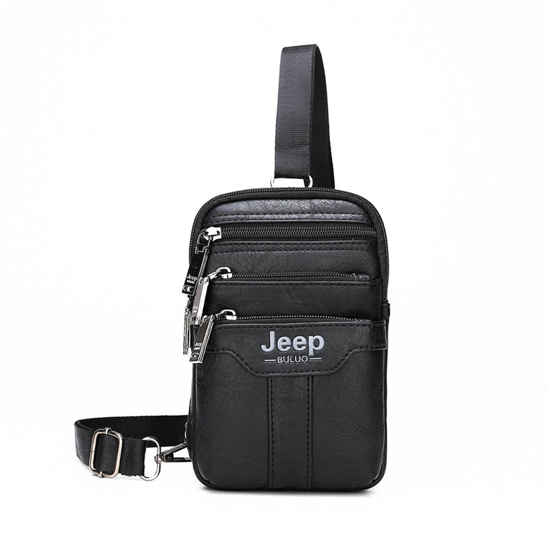 JEEP BULUO Men Shoulder Messenger Bags Small Multi-function Sling Chest Bag Legs Waist Bag For Man New Fashion Casual Crossbody