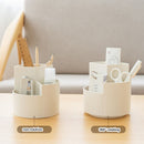 MINKYS Multifunktionaler 3-Gitter 360-Grad drehbarer Stifthalter Schreibtisch-Organizer Große Kapazität Bleistiftbox Schulbriefpapier