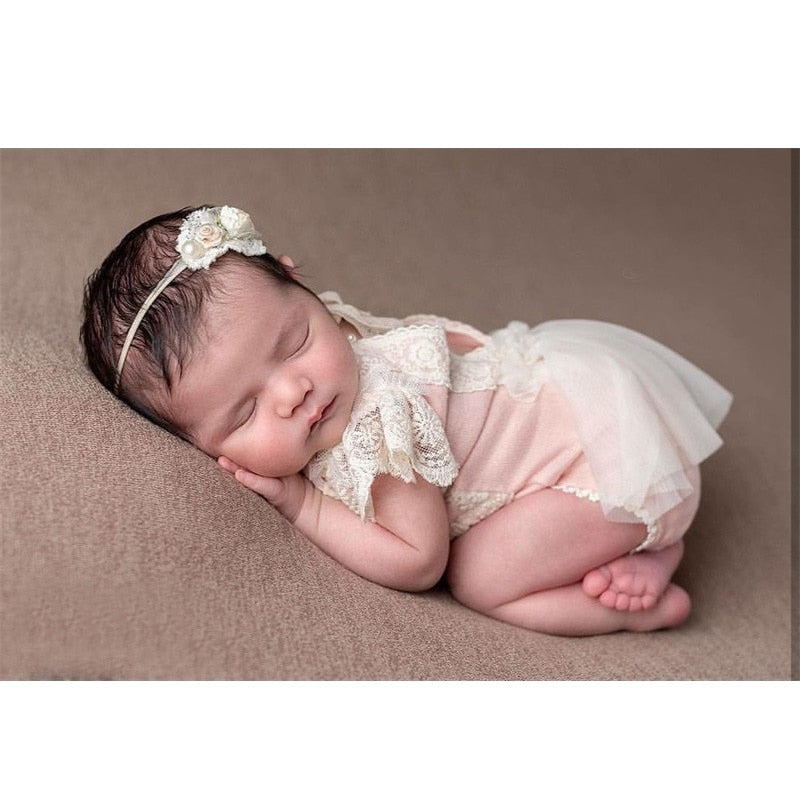 Newborn Photography Props Accessories Girl Outfit Hat Set Baby Bebe Fotografie Studio Romper Photo Shoot Costume For Girls