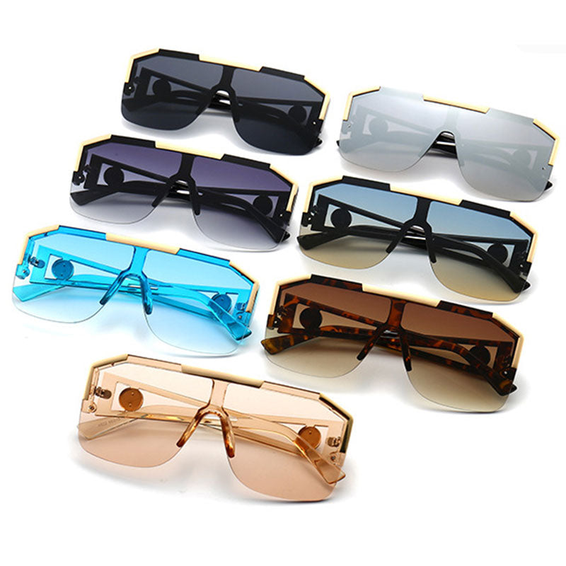 2021 New Fashion Oversized Square Sunglasses Men Retro Gradient Trendy Driving Brand Design Sun Glasses Wholesale Dropship UV400