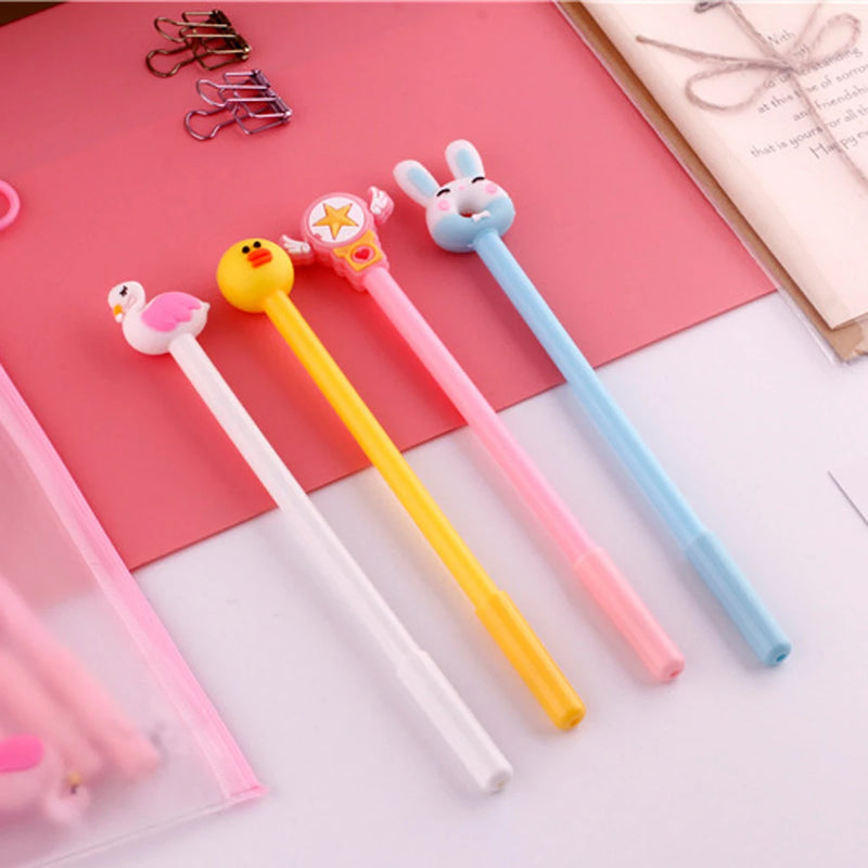 20Pcs/set Cute Gel Pen Kawaii Random Pattern Unicorn Pony 0.5m Black Gel Ink Pen School Stationery Office Suppliers Gifts