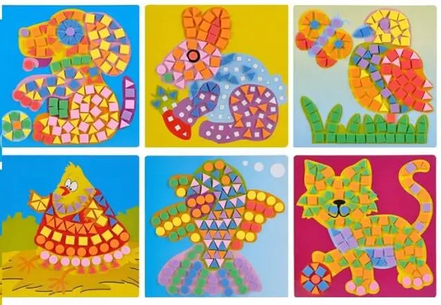 6PCS/Set 3D Kids EVA Sticky Mosaics Puzzle DIY Foam EVA Stickers Handmade Art Cartoon Creative Educational Toys For Children