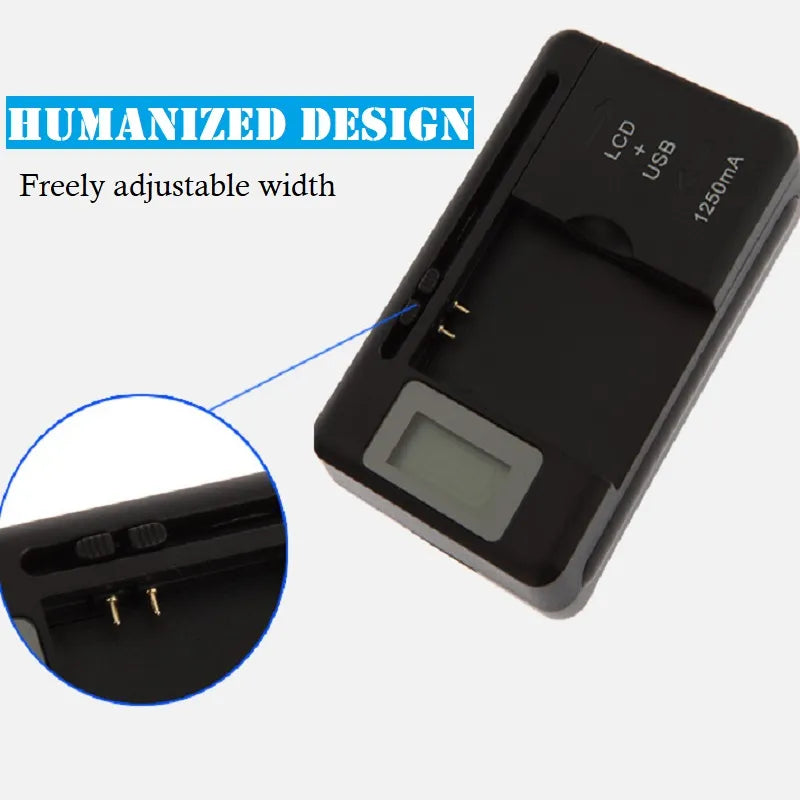 Universal Mobile Battery Charger LCD Display Indicator Screen Dual Support USB-Port For Cell Phone Chargers Charging UK EU Plug