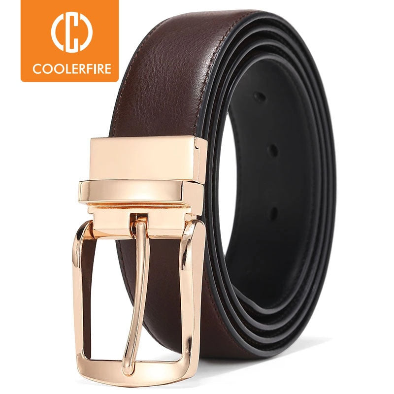 Men Dress Reversible Belts Casual High Quality Belt Genuine Leather Belt Male Vintage Luxury Black Brown