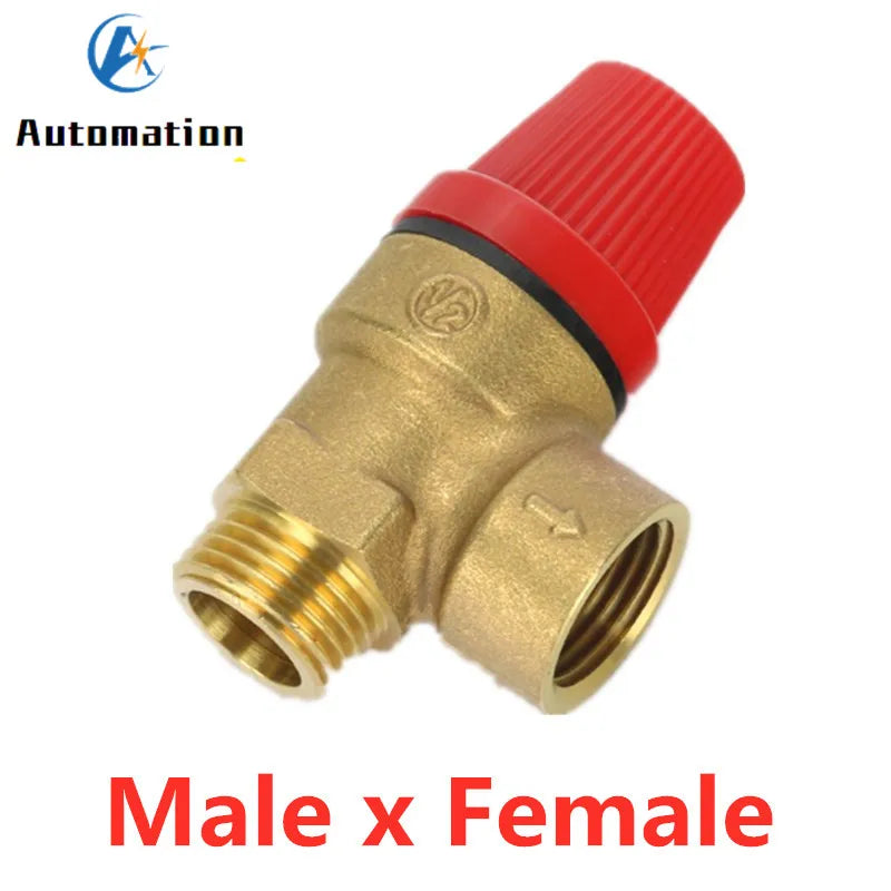 1pcs Brass Safety Valve Drain Relief Switch For Solar Water Heater Inner & Outer Wire Brass Safety Valve 1/2" 3/4"