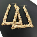 Punk Gold Sliver Color Bamboo Hoop Earrings For Women Geometric Big Round Circle Bamboo Earings Bijoux Hip Hop Party Jewelry