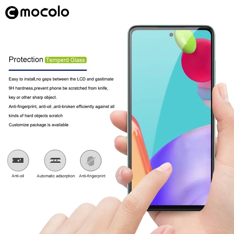 Mocolo Full Screen Tempered Glass On For Samsung Galaxy A55 A54 A53 A73 A52s A52 A72 Global A 52s 52 72 53 73 54 55 s Protector