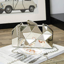 Goldene Acrylbox Geometrische Abendtasche Clutch Elegante Kette Damentasche für Party Umhängetasche für Hochzeit/Dating/Party
