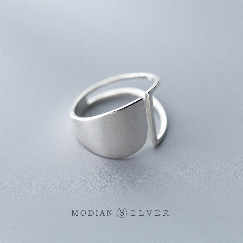 Modian Fashion Design Geometric Exquisite Silver Finger Ring For Women Real 925 Sterling Silver Hollow Star Fine Jewelry Bijoux