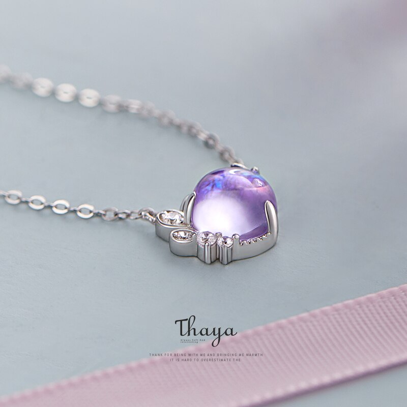 Thaya Silver 925 jewelry Bohemia Original Design Provence Colorful Choker 925 Sterling Silver for Women Fine Purple Jewelry Gift