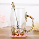 Handgemachte Emaille Kaffeetasse Kristallbecher Milch Zitrone Blumentee Tasse Hochwertiges Glas Trinkgeschirr Geschenk Paar Tasse Für Liebhaber Hochzeit