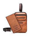 JEEP BULUO Men Shoulder Messenger Bags Small Multi-function Sling Chest Bag Legs Waist Bag For Man New Fashion Casual Crossbody
