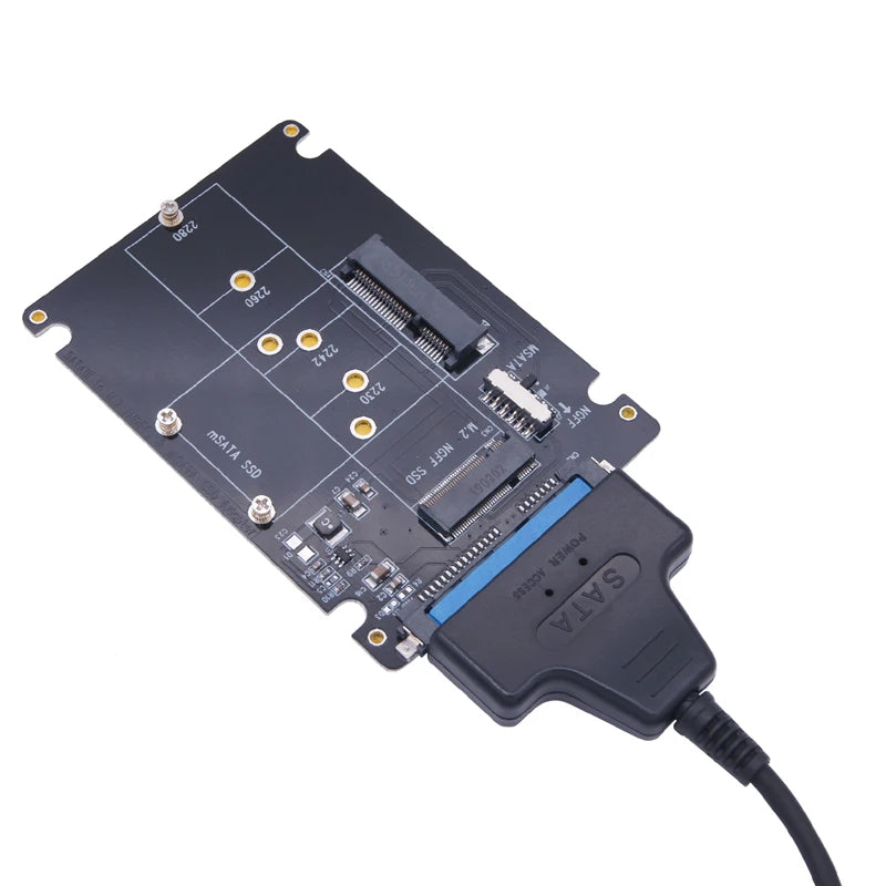 SSD Adapter M.2 NGFF or MSATA to SATA 3.0 Adapter USB 3.0 to 2.5 SATA Hard Disk 2 in 1 Converter Reader Card Cable for PC Laptop