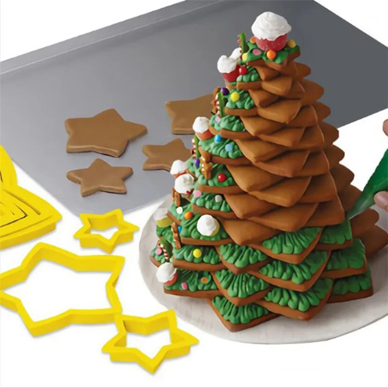 Stainless Steel Christmas Cookie Cutters Set Mold Gingerbread House Biscoito Biscuit Mould Xmas Tree Baking Accessories 2022