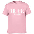 Men T Shirt Funny BEER OCLOCK Print Short Sleeve Tee Shirts Cool Summer Clothes Male Round Neck Streetwear Harajuku Graphic Tees