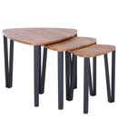 HOMCOM 3 modern coffee tables nest side table with metal legs for