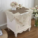 European Luxury Velvet Lace Border Embroidered Tablecloth Balcony Bedroom Christmas Coffee Small Round Table Cover Cloth Mantel