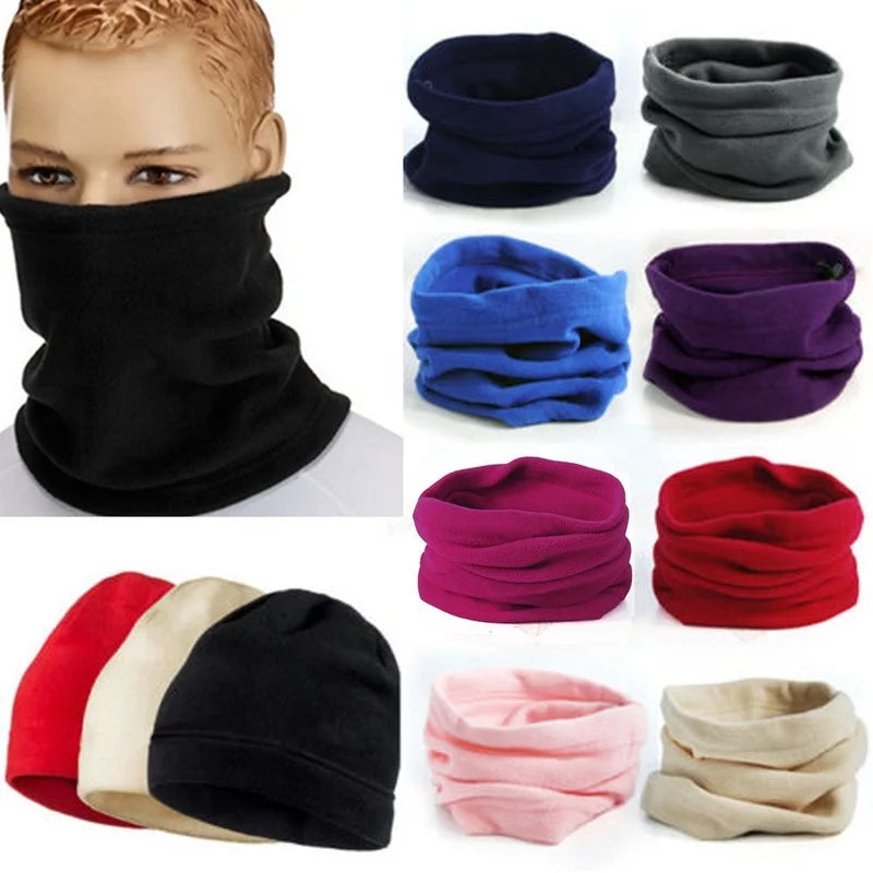 3 In 1 Winter Sport Thermal Polar Fleece Unisex Women Men Scarf Neck Warmer Face Mask Beanie Hat Men Winter Warm Tube Scarf