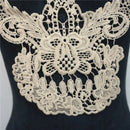 Beige Embroidered Skull Flora Fabric Collar Gothic Gown Appliques Sew On Patch For Wedding Decoration Dress DIY