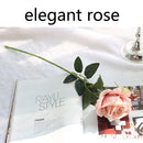 5Pcs 51cm Long Branch Flowers Bouquet Beautiful White Silk Roses Artificial Flowers Wedding Home Table Decor Arrange Fake Flower