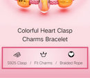 ATHENAIE Colorful Wire Charms Bracelet with 925 Sterling Silver CZ Love Heart Clasp for Women Fit Charm Beads DIY Gift